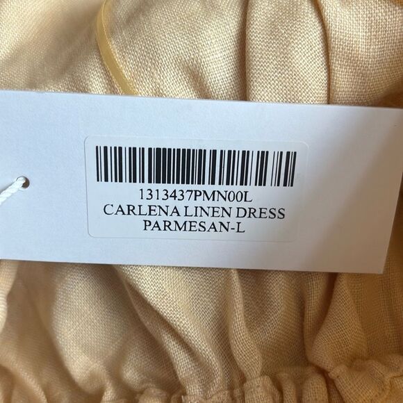 REFORMATION Carlena Halter Linen Parmesan Yellow Dress Large NWT  $218 - Picture 9 of 9